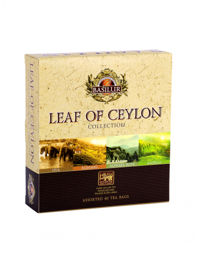 Juodoji ir žalioji arbata pakeliais, rinkinys Basilur "Leaf of Ceylon'' black & green tea assorted  40 EN