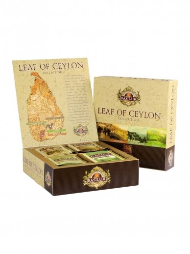 Juodoji ir žalioji arbata pakeliais, rinkinys Basilur "Leaf of Ceylon'' black & green tea assorted  40 EN 1