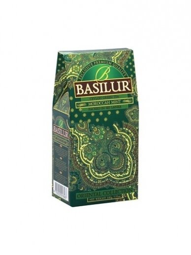 Žalioji biri arbata Basilur"ORIENTAL'' green tea Moroccan Mint (carton pac.)